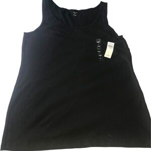 Gap Factort New Woman Black Ribbed Stretch Tank Top Plus Size XXL